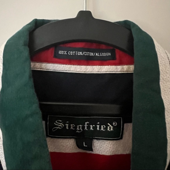 Vintage mens striped short sleeve casual button down shirt | size Large - Picture 9 of 9